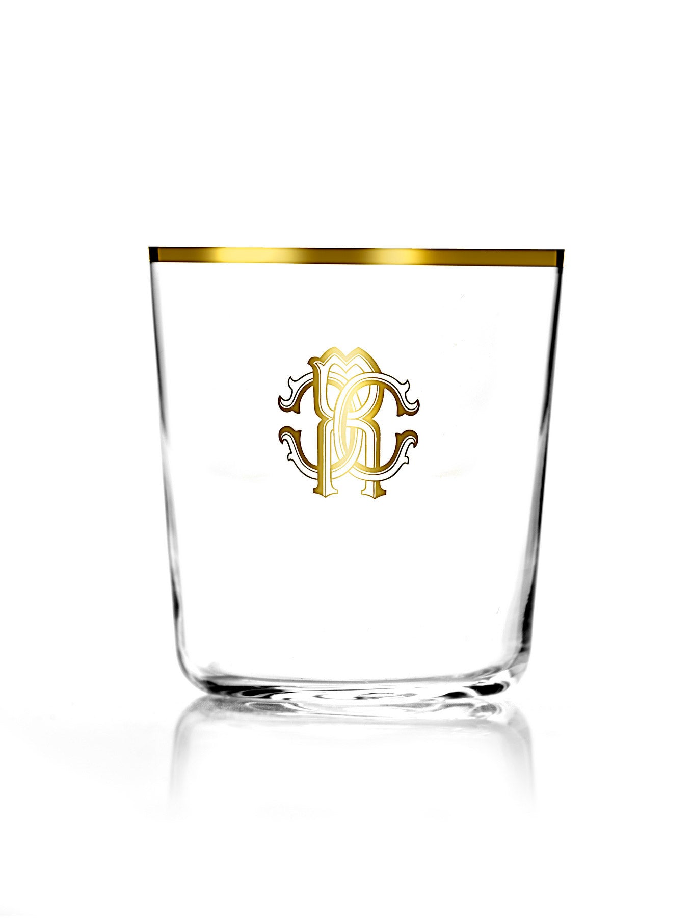 bicchiere monogramma col oro roberto cavalli