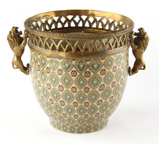 vaso con leoni in bronzo royal family