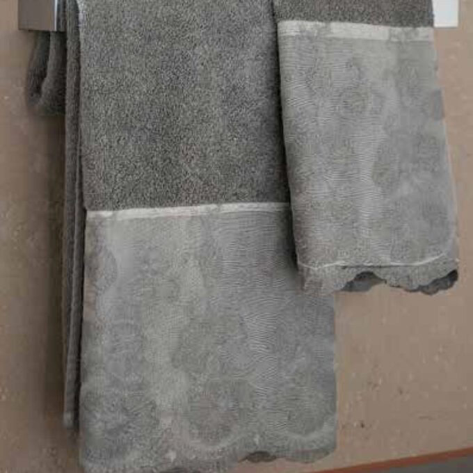 Asciugamani in pizzo Petra grigio