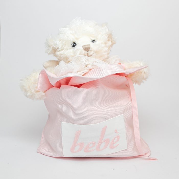 sacchetto rosa e orsetto per bambino bukowski